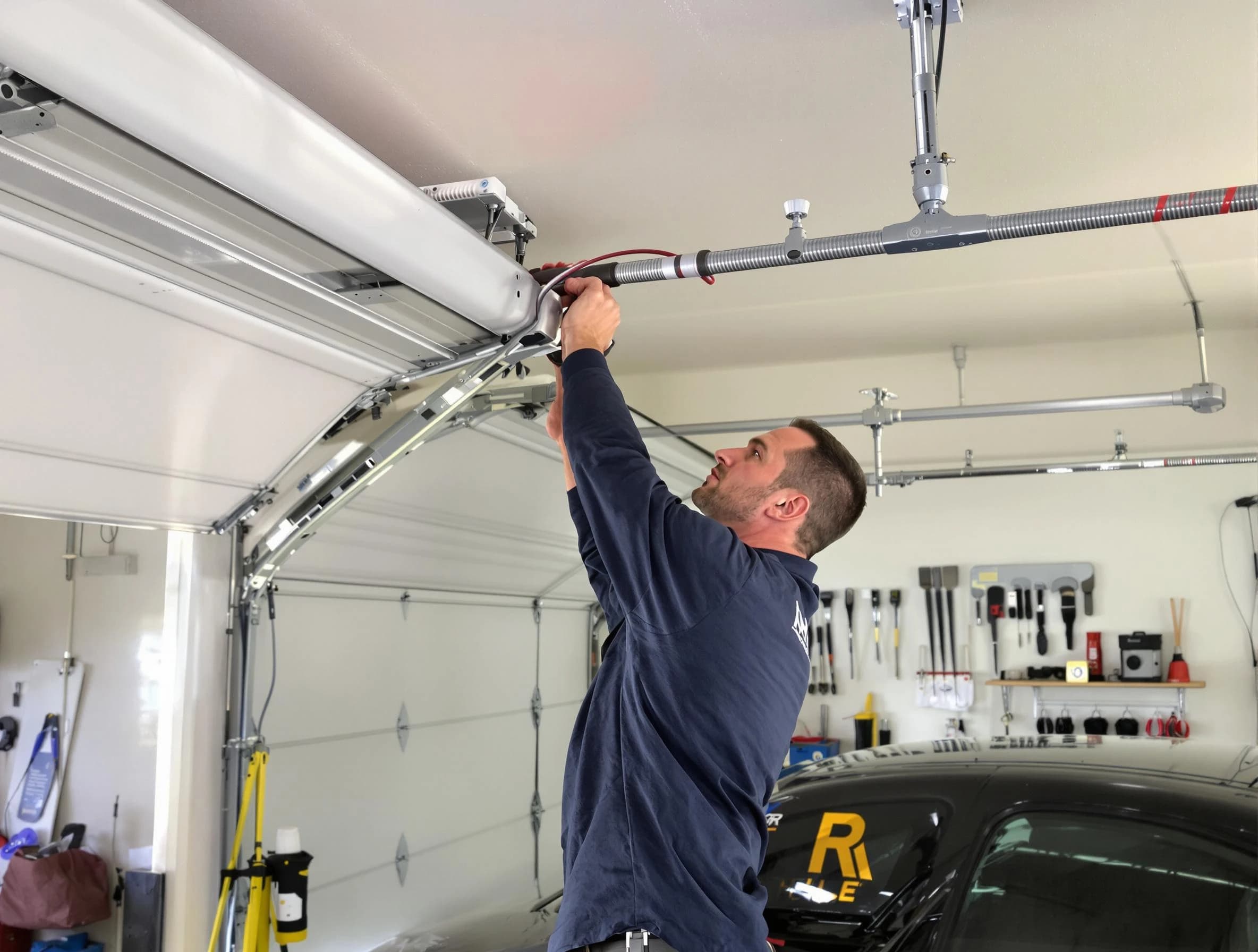 Princeton Garage Door Repair technician performing garage door cable repair in Princeton