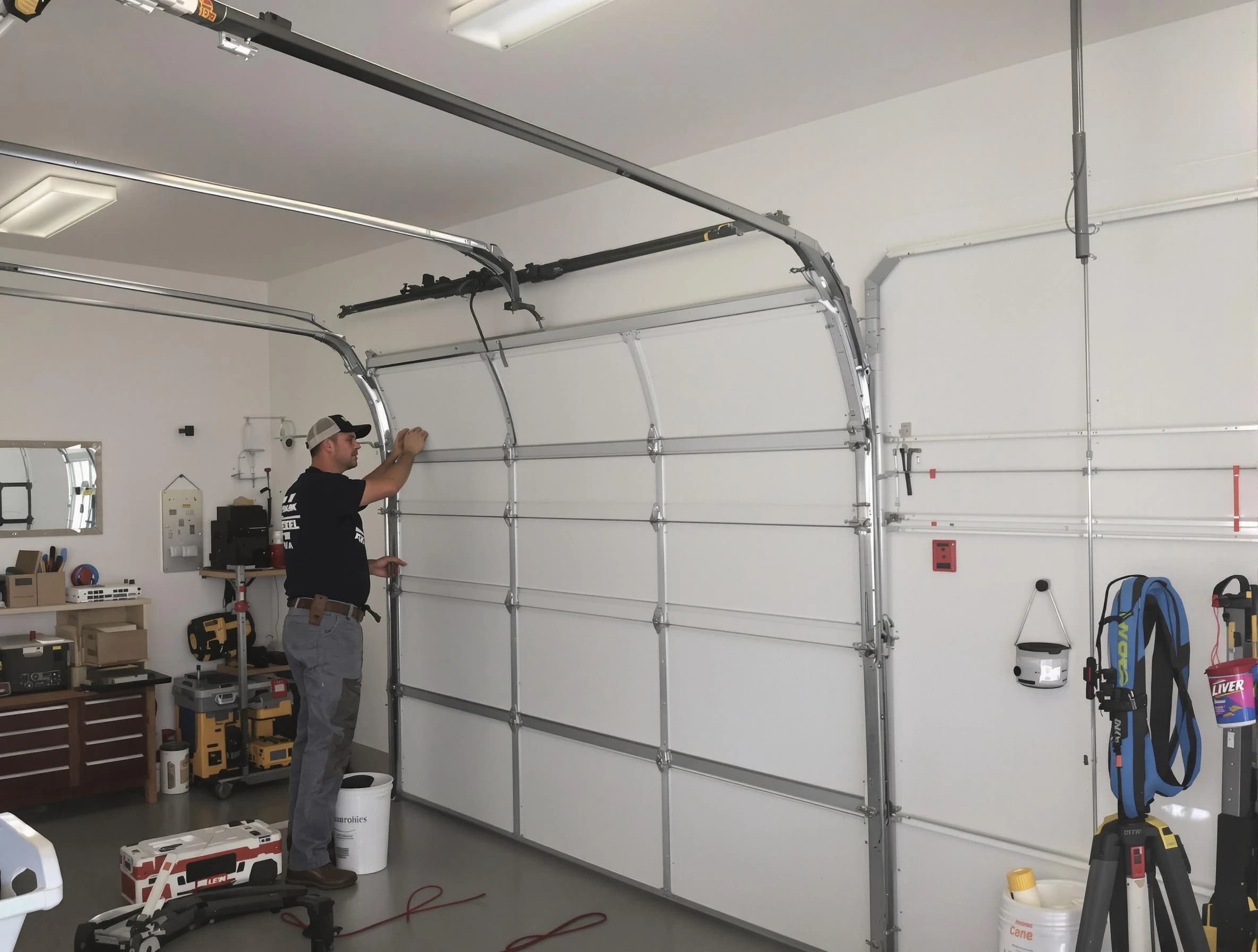 Princeton Garage Door Repair team installing new garage door in Princeton