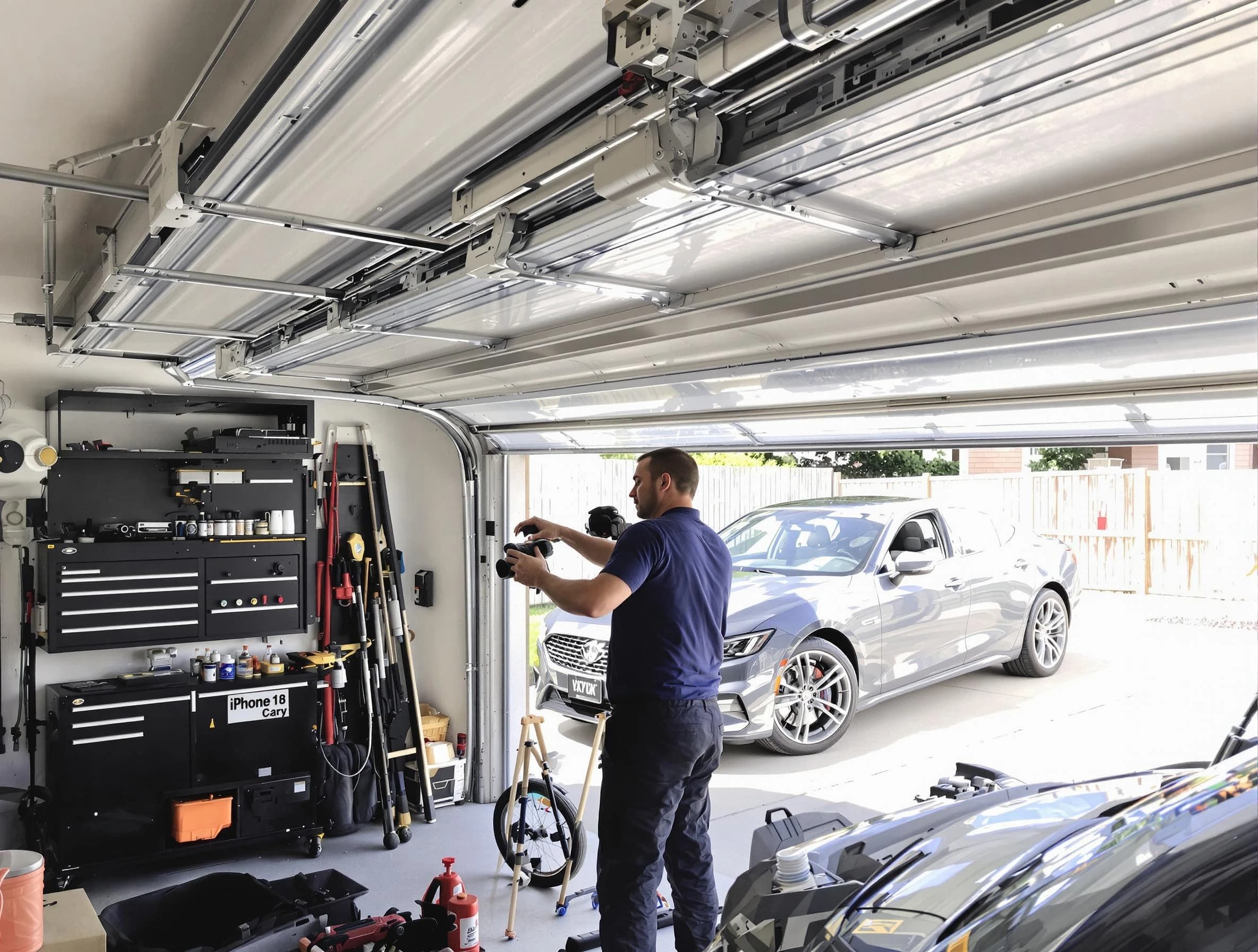 Princeton Garage Door Repair technician fixing noisy garage door in Princeton