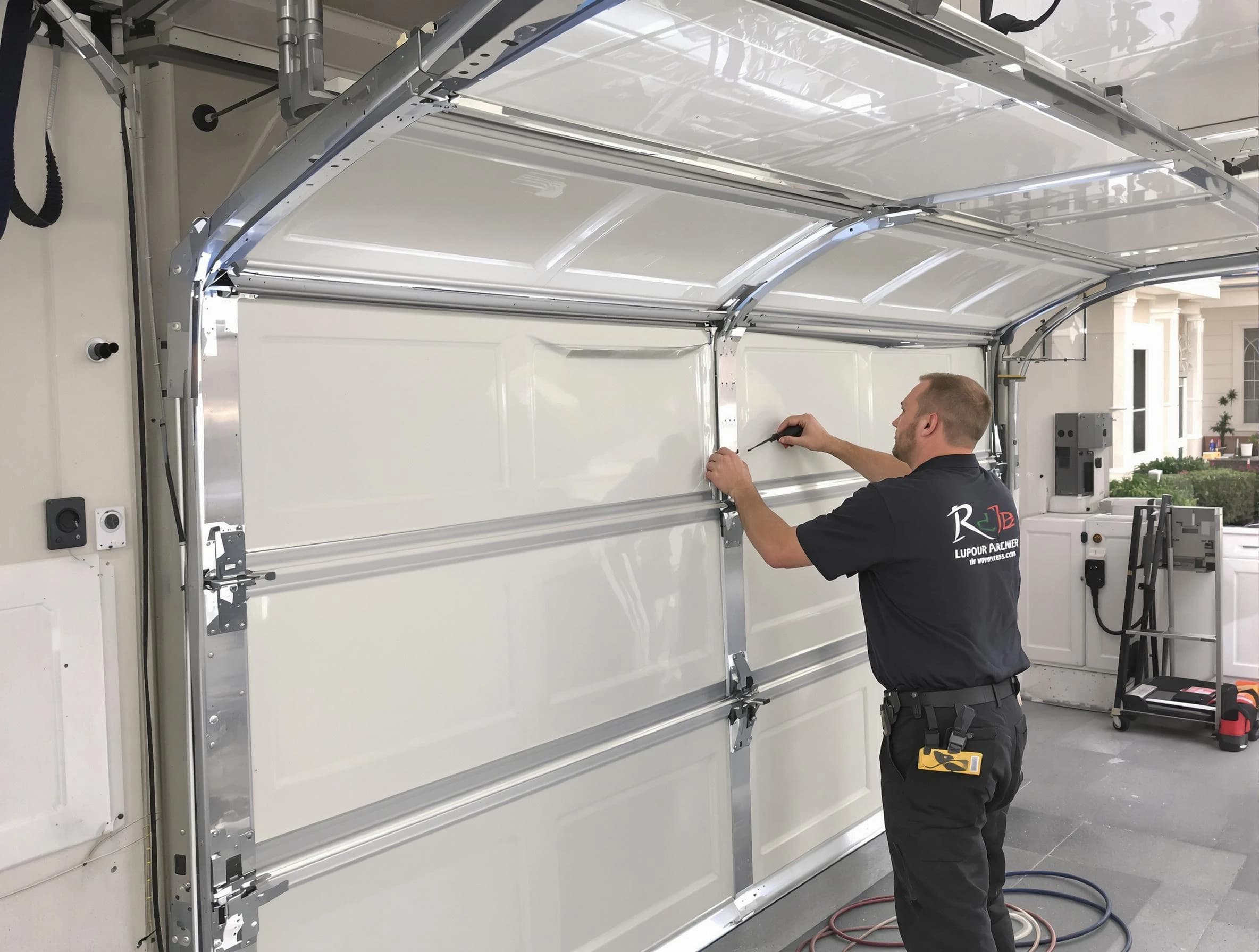 Princeton Garage Door Repair professional performing panel repair in Princeton