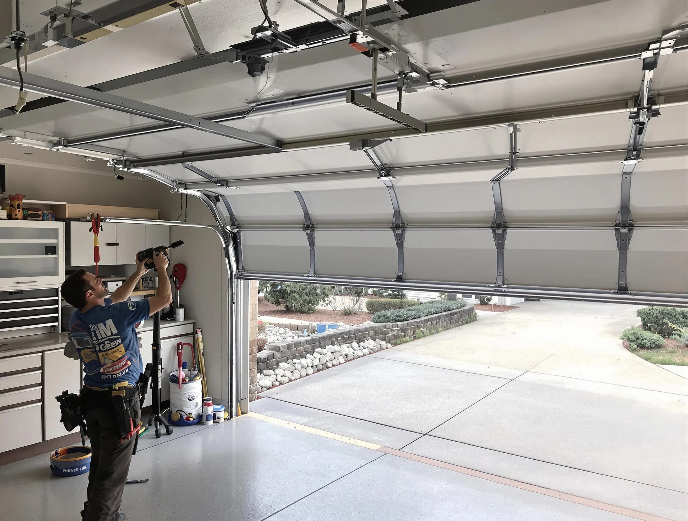 Garage door track repair service by Princeton Garage Door Repair in Princeton