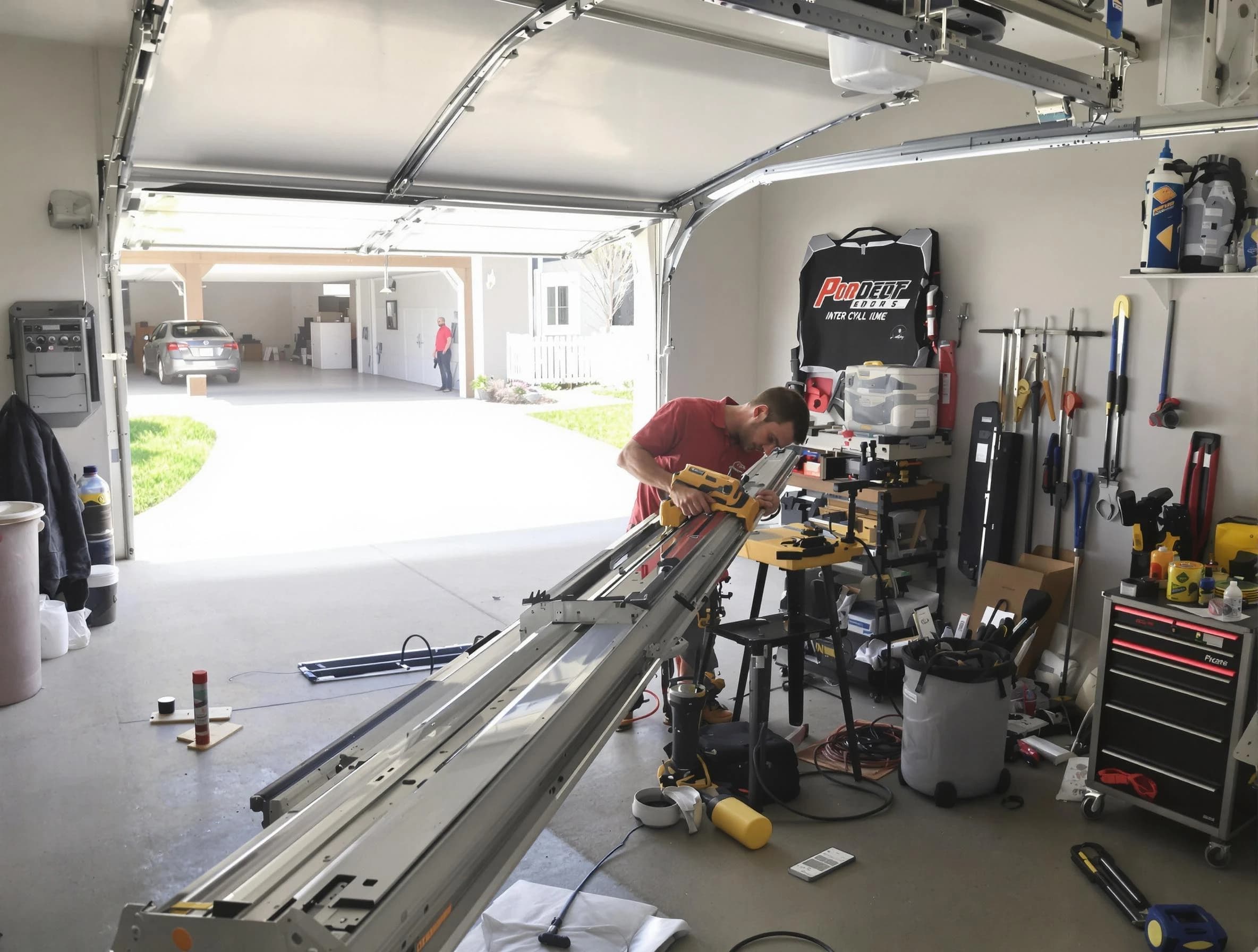 Princeton Garage Door Repair expert performing track repair in Princeton